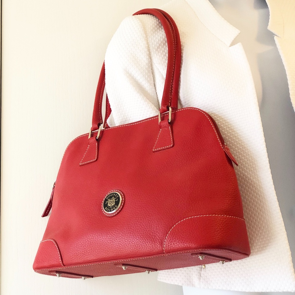 Dooney & Bourke Red Pebble Leather Satchel/Purse